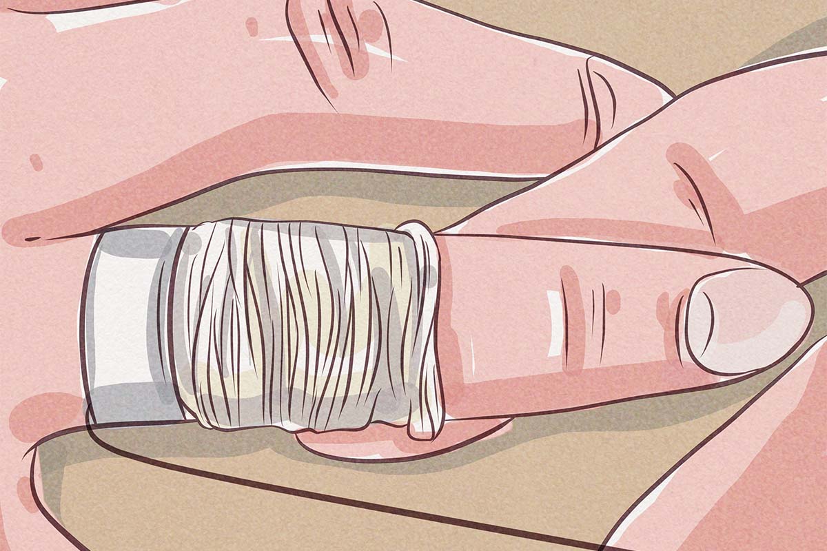 درآوردن انگشتر تنگ با نخ